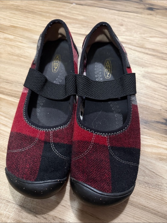 Keen Shoes - KEEN Kids Red and Black Plaid Mary Jane Moccasins